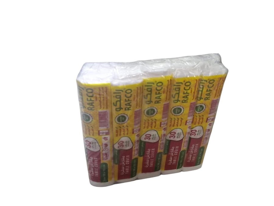 RAFCO | Disposable Table Cover | 100x110 cm | Clear Printed | 30 Perforated Sheets | Bundle | 10 pcs