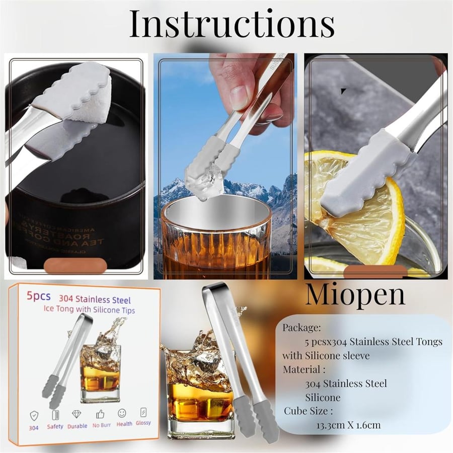 ملقط الشواء ستيلنلس ستيل | مقاوم للحرارة طقم 3 حبة Stainless Steel Barbecue Tongs | Serving Tongs with Heat | 3 pcs | BS24-80