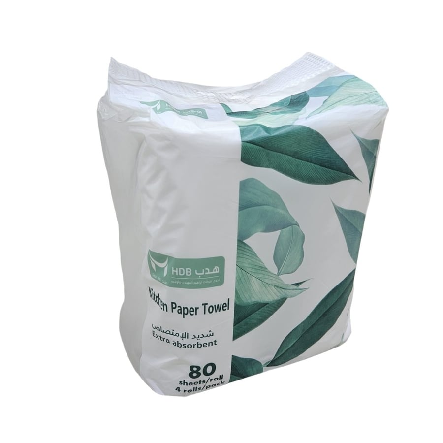 مثالية | حزمة مناديل هدب 80 | ورق مطبخ | 6 شدات × 4 رولات | 1,920 ورقة Perfect HDB | Kitchen Towels Tissue Roll | Bundle of 6x4x80 Sheets