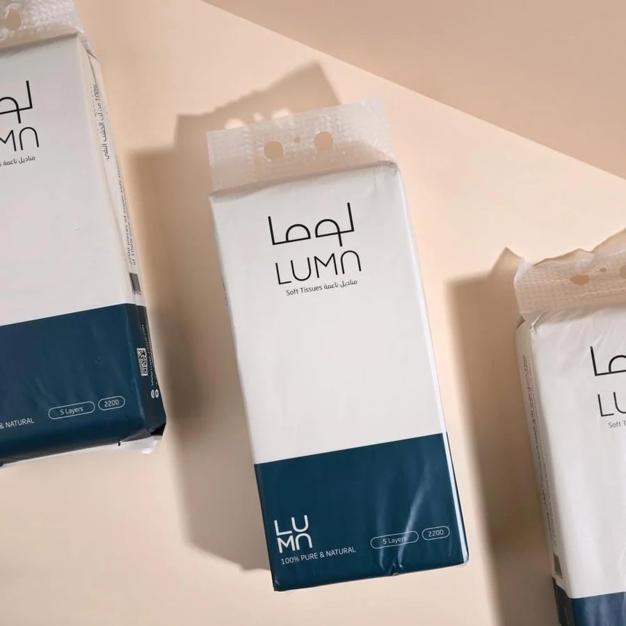 لوما | حزمة مناديل لوما علاقي 2200 | 5 علب بمجموع 11,000 منديل وجه 5 طبقات LUM2200