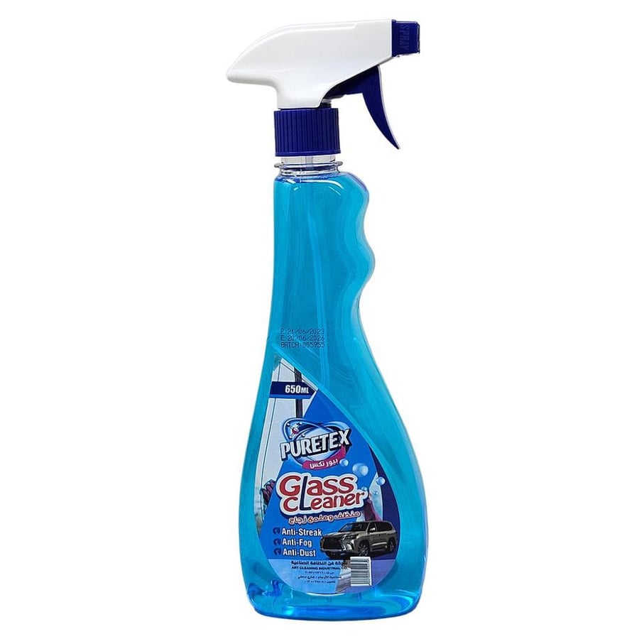 بيورتكس | بخاخ منظف وملمع الزجاج | 650 مل | كرتون | 12 حبة PURETEX | Glass Cleaner Spray | 650 ml | Carton | 12 pcs