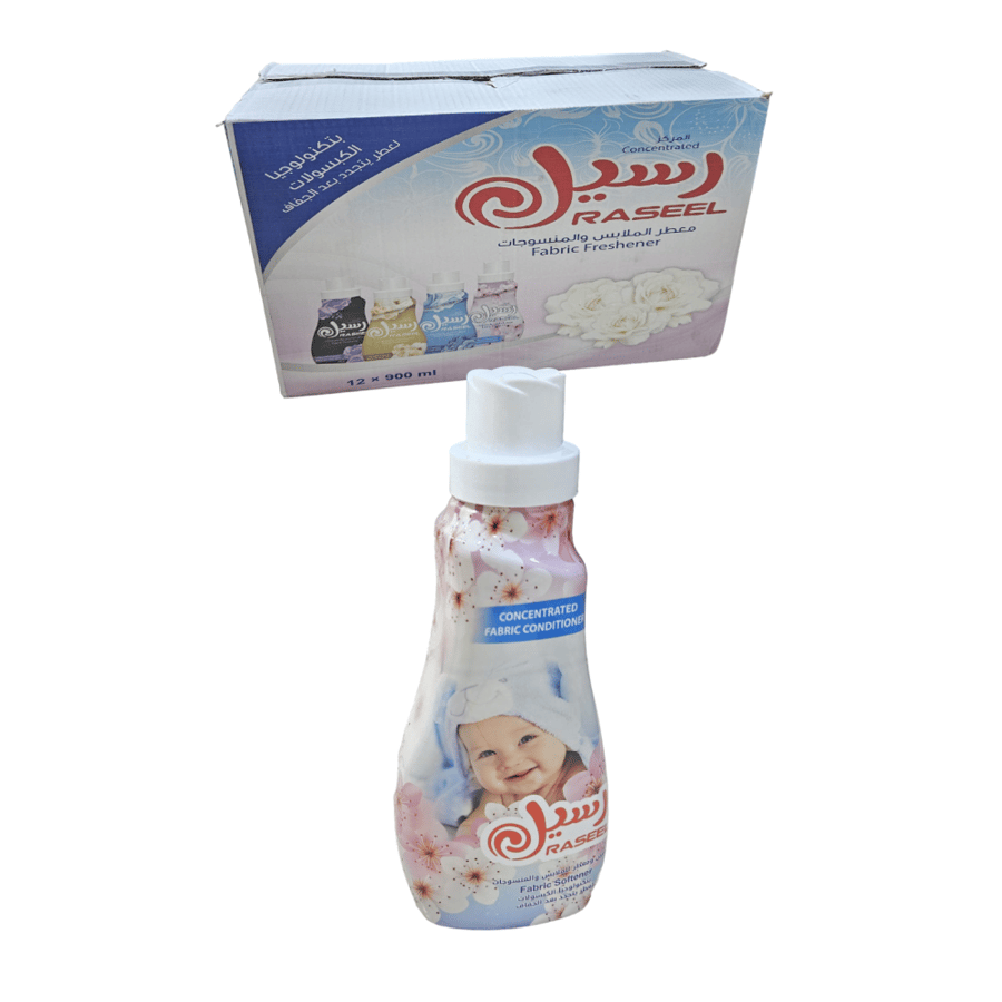 رسيل | كرتون منعم ملابس مركز للأطفال زهري 900 مل 12 حبة | RSPN900-12