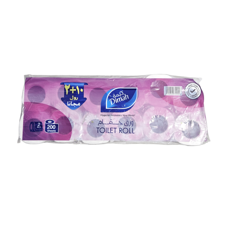 Dimah | Bundle of 4x12x200 Sheets | Toilet Paper 2Ply