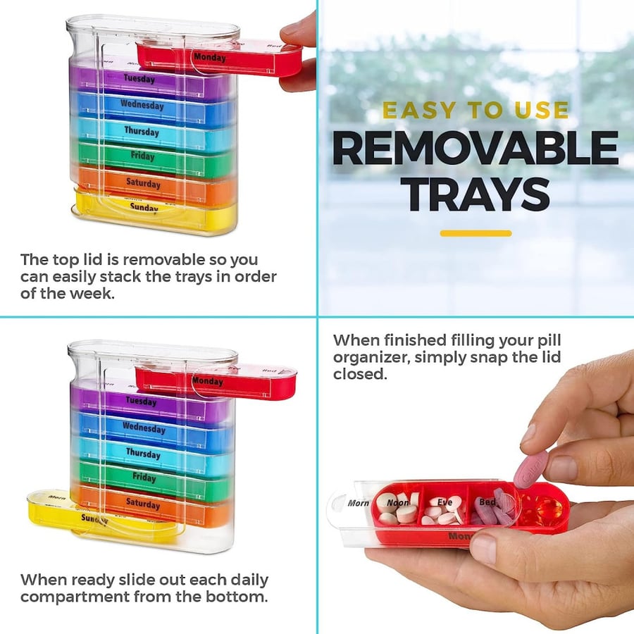 MEDca | Weekly Pill Organizer | 4 Times-a-Day