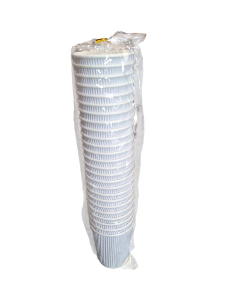 Delsy | Corrugated Ripple Paper Cups | Cappuccino | Craft | Without Lid | 8 Oz | 25 pcs | Carton | 20 Packs