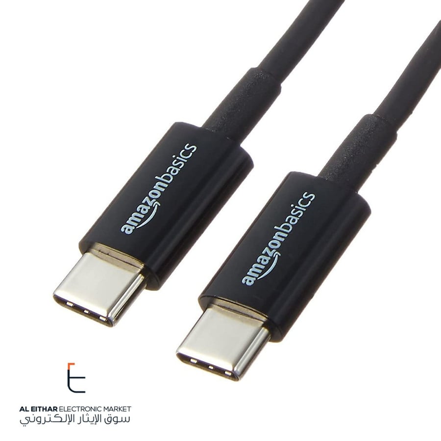 امازون بيسكس | سلك شاحن تايب سي الى تايب سي 1.8 متر amazonbasics | 2.0 USB-C to USB-C Cable 1.8M