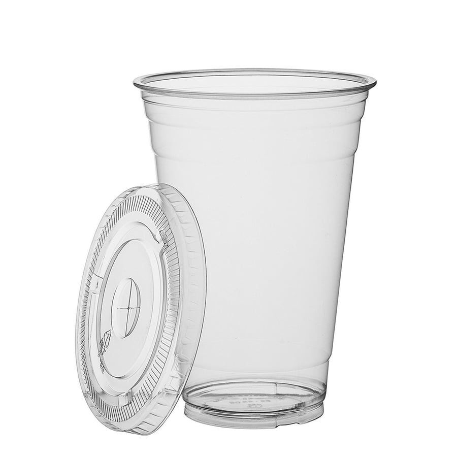 Emirates | Disposable Juice Plastic Cup With Flat Lid | Clear | 10 Oz | 50 pcs | Carton | 20 Packs