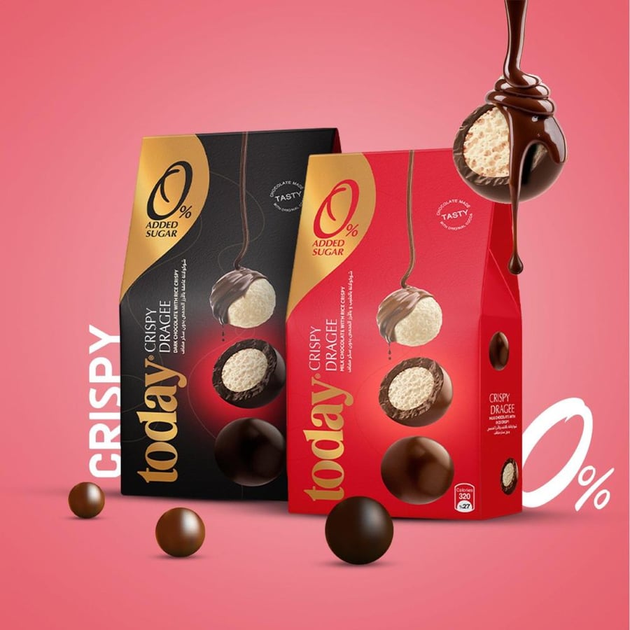Today | Crispy Dragee | Dark Chocolate with HAZELNUT | Sugar Free | 60 Gram