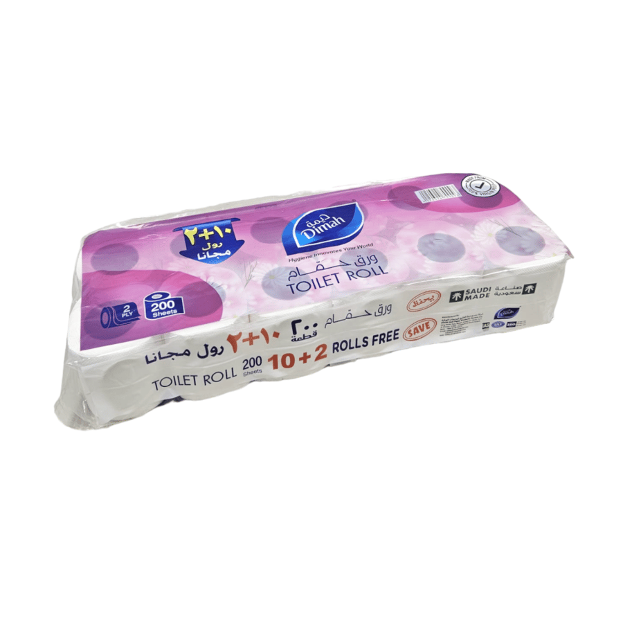 Dimah | Bundle of 4x12x200 Sheets | Toilet Paper 2Ply