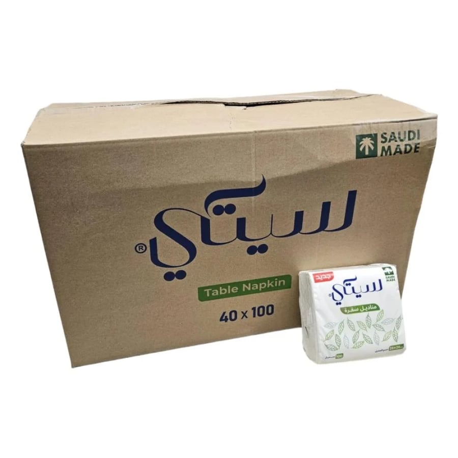 سيتي  نابكن  كرتون مناديل طاولة مربع 100 منديل 40 حبة ST28-100-40