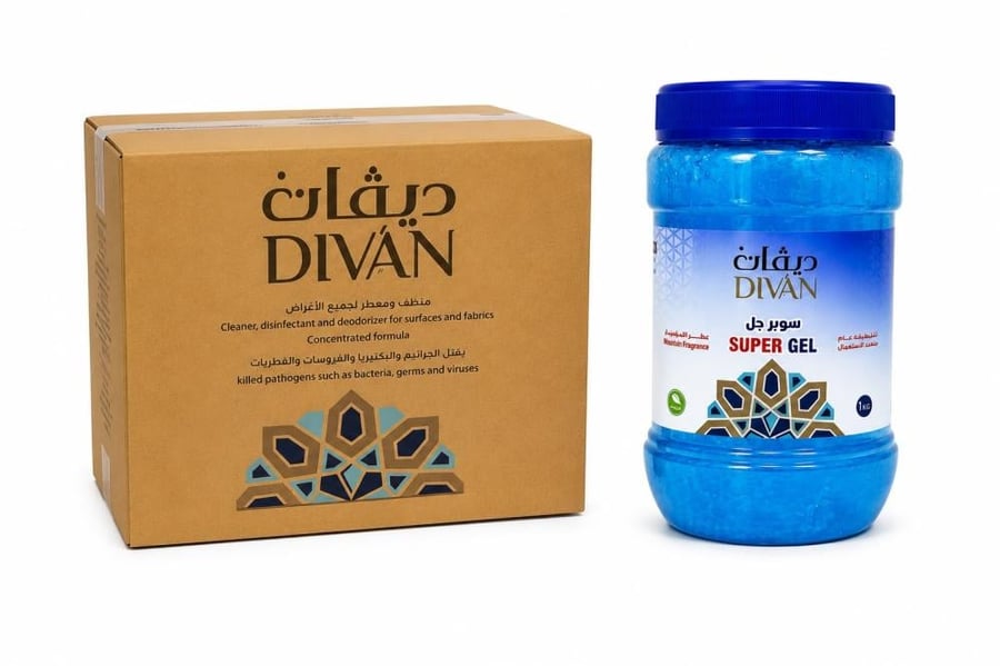 ديفان | منظف سوبر جل | متعدد الاستخدام | معطر الحرمين | ازرق | 1 كجم | كرتون | 12 حبة