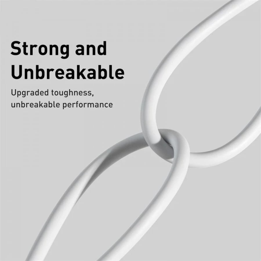 بيسوس | سلك شاحن ايفون 2 متر ابيض Baseus | Superior iPhone Lightning to USB Cable 2.4A CALYS-02 2M