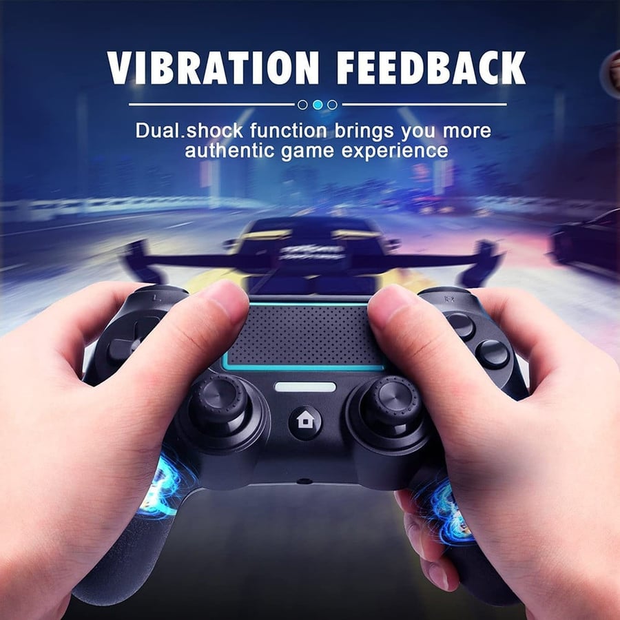 لوف نوف | وحدة تحكم لاسلكية لجهاز بلايستيشن 4 باهتزاز مزدوج | اسود LOVNOV | Wireless PS4 Controller Dual Vibration Game Joystick