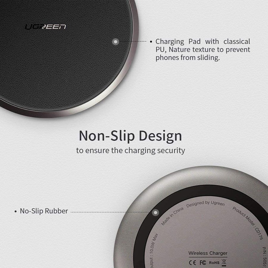 يوجرين | شاحن لاسلكي سريع UGREEN | USB 10W QI Fast Wireless Charger