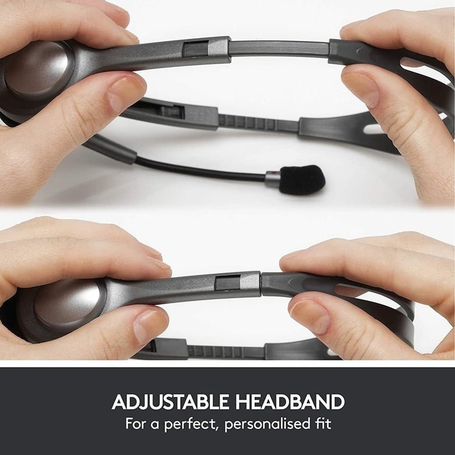 لوجيتيك | سماعة راس سلكية جودة عالية عزل الضوضاء مع مايك Logitech | Stereo Wired Headset Noise-Cancelling Microphone 3.5 mm H111