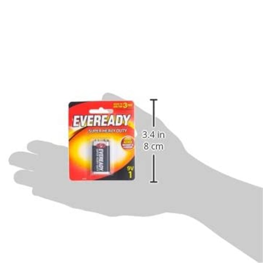 ايفريدي | بطاريات مستطيلة زنك كربون Eveready | Carbon Zinc Super Heavy Duty 9V Battery 6F22