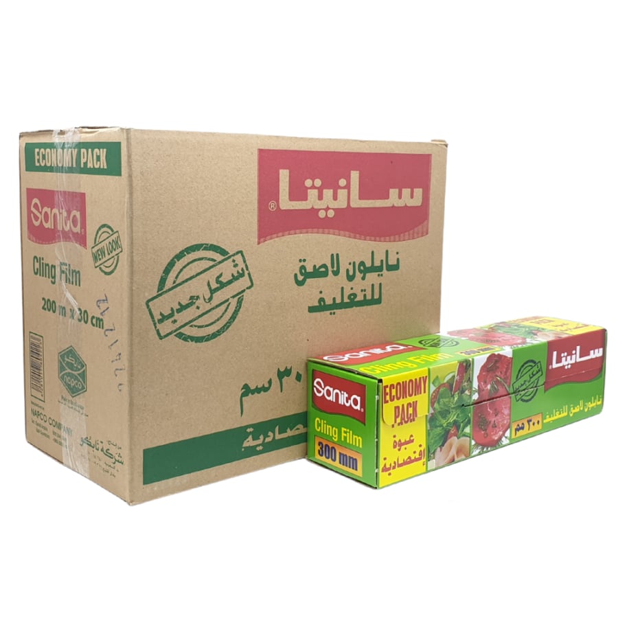 نابكو | سانيتا | رول تغليف نايلون | صغير | 30 سم | 200 متر | كرتون | 6 حبة