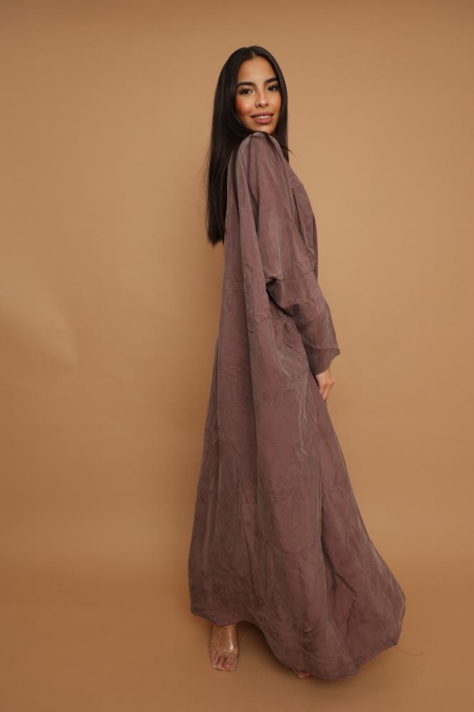 Rose Ebony Washed Silk Abaya ~