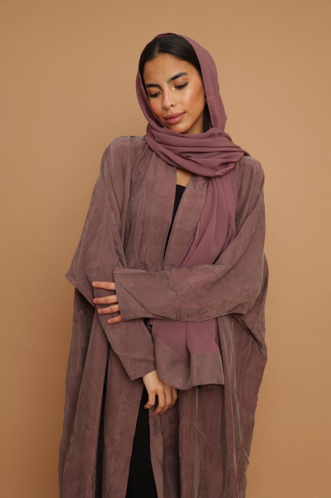Rose Ebony Washed Silk Abaya ~