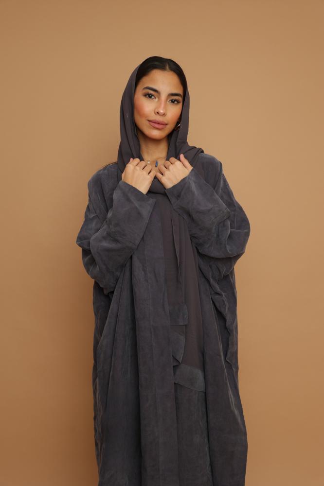 Lilac Purple Washed Silk Abaya ~