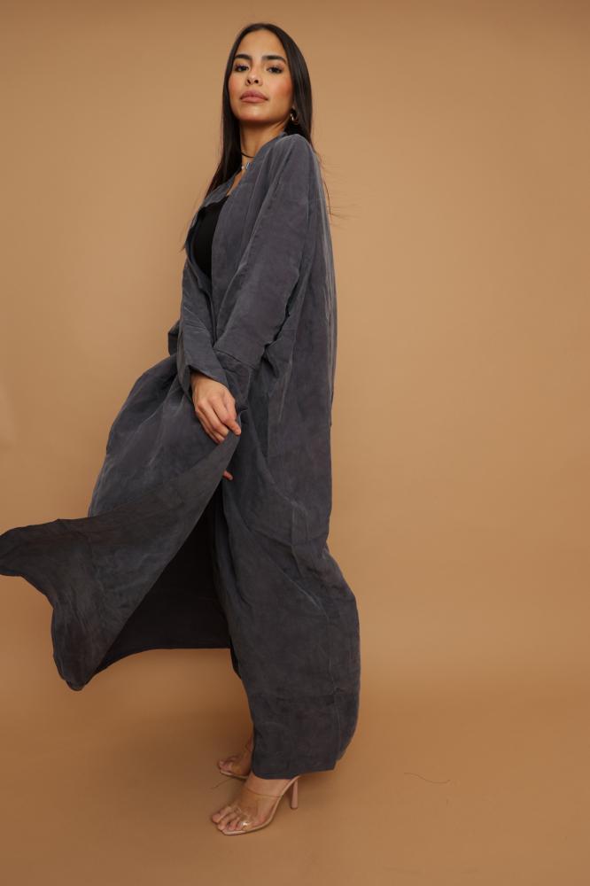 Lilac Purple Washed Silk Abaya ~