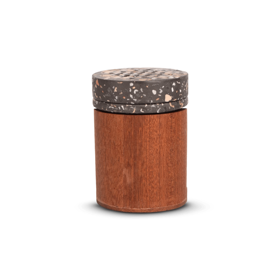 "Sondos" Incense Burner - Grey Terrazzo with Round Lid
