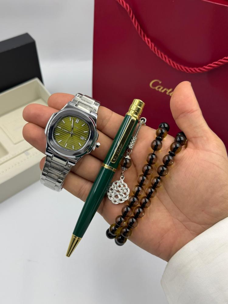 طقم ساعة سبحة وقلم—-