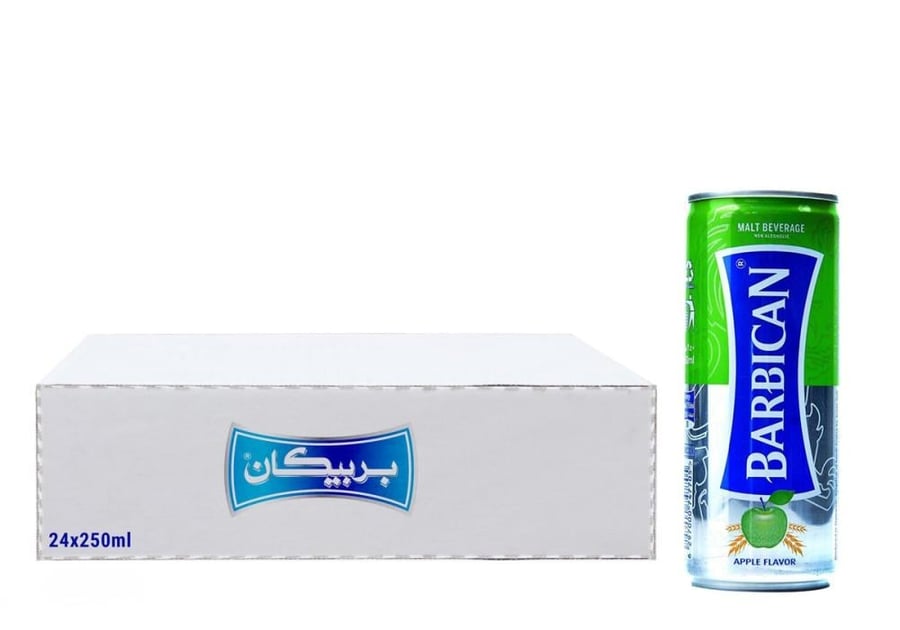بربيكان شراب شعير تفاح علب غير كحولية 250 مل ( كرتون 24 علبة )