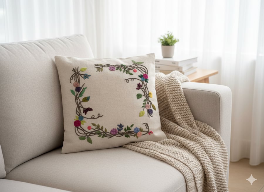 Flower cushion cover square and rectangle