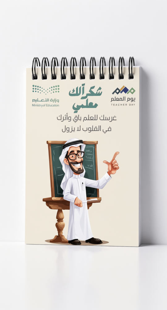 دفتر صغير تصميم يوم المعلم