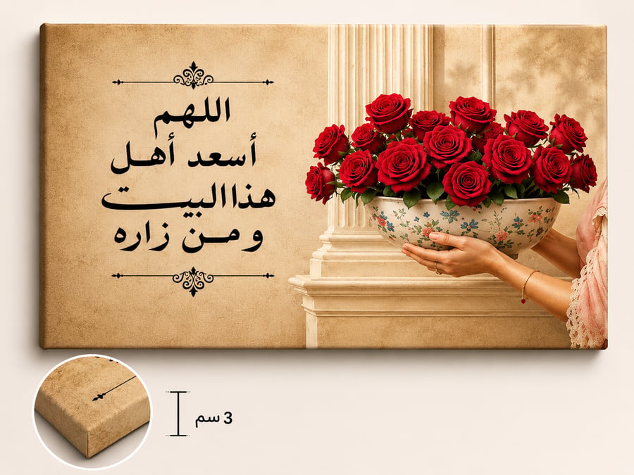 لوحة استقبال  “اللهم أسعد أهل هذا البيت ومن زاره” |  مقاسات متعدده