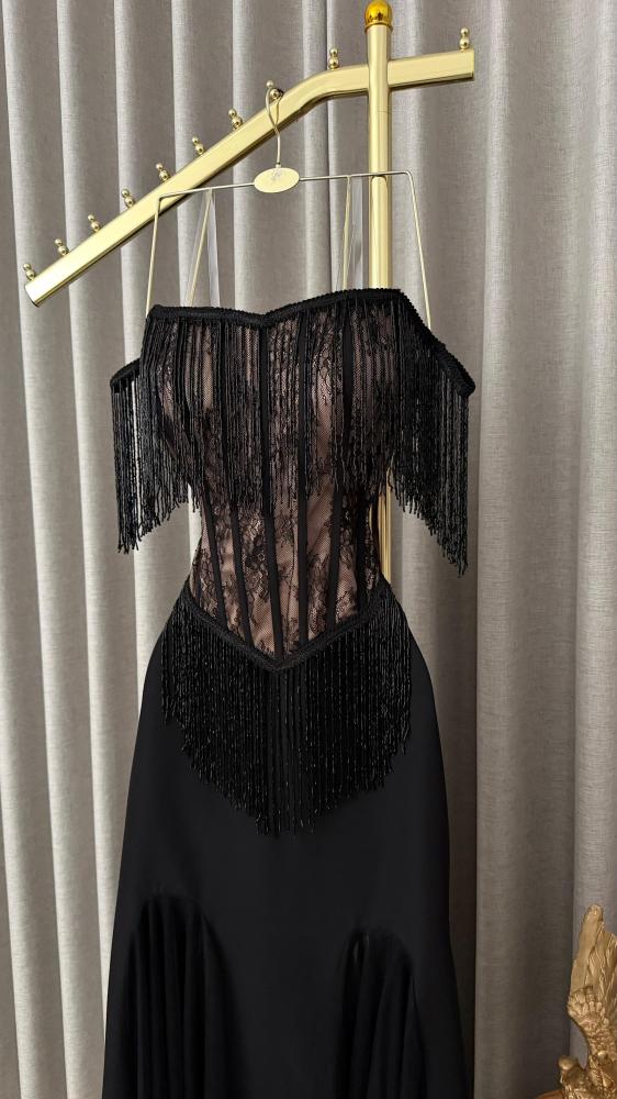 Barbie dress, Korean velvet, French lace trim