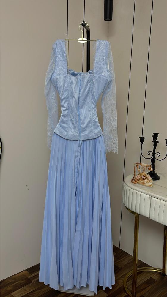 Sky blue lace dress