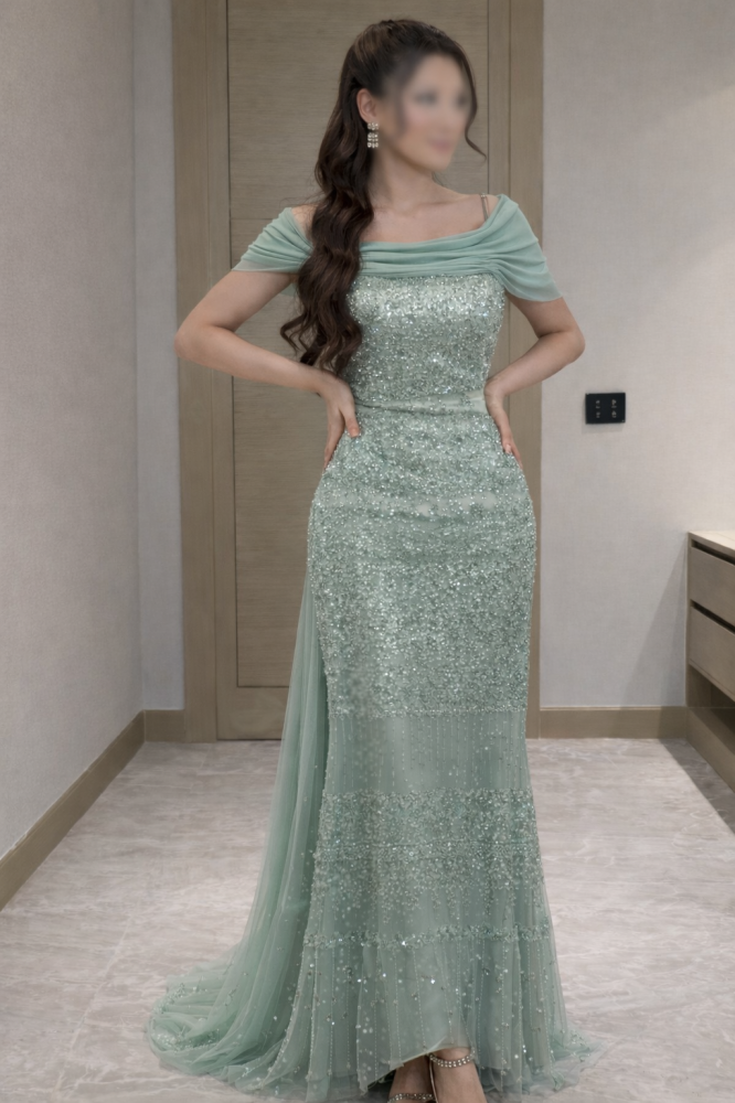 Beaded dress tail