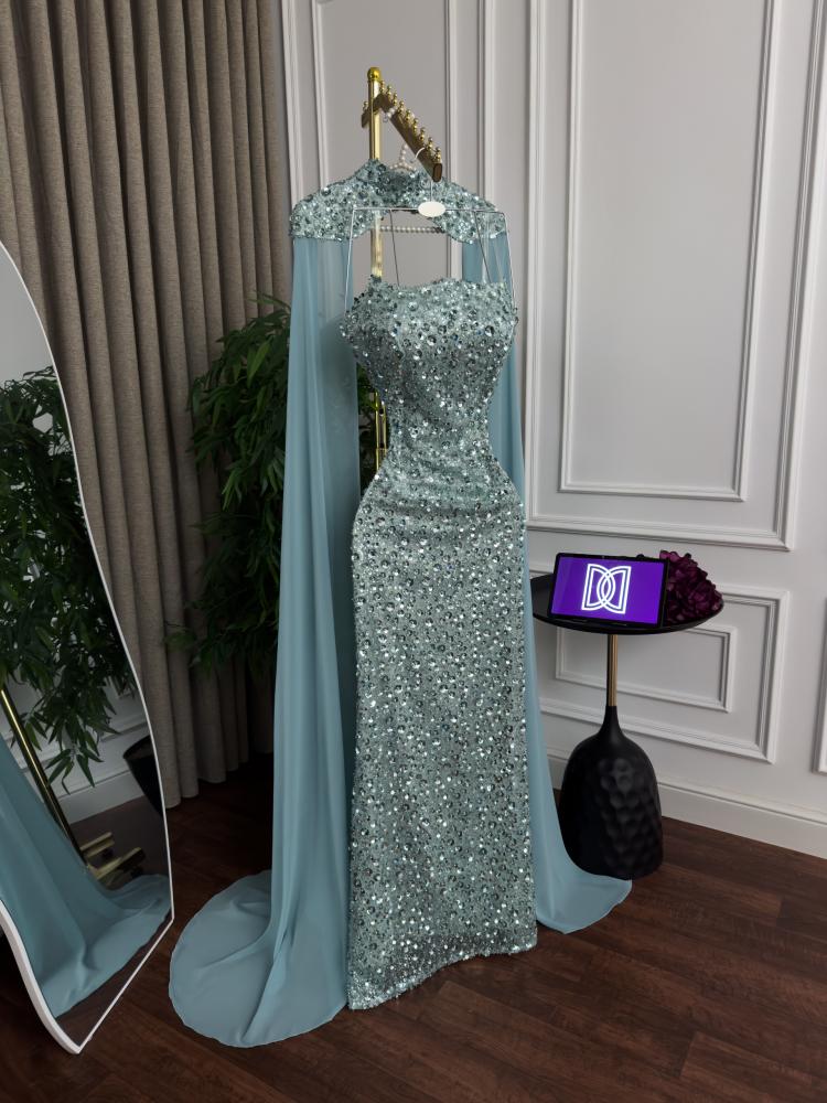 Dress with embroidery and beadwork