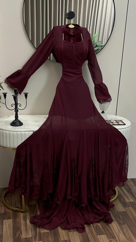 Burgundy dress French lace