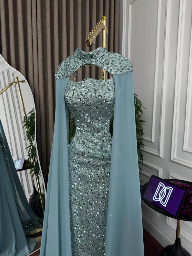 Dress with embroidery and beadwork