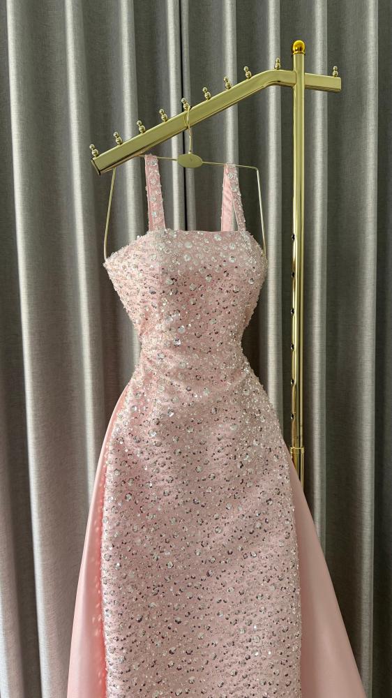 Tulle dress embroidered with sequins