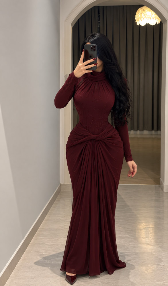فستان جورجيت تطريز