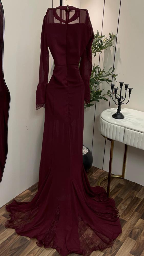 Burgundy dress French lace