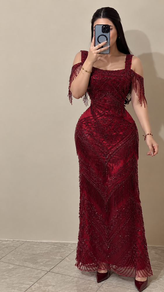 فستان هدب خرز تفته