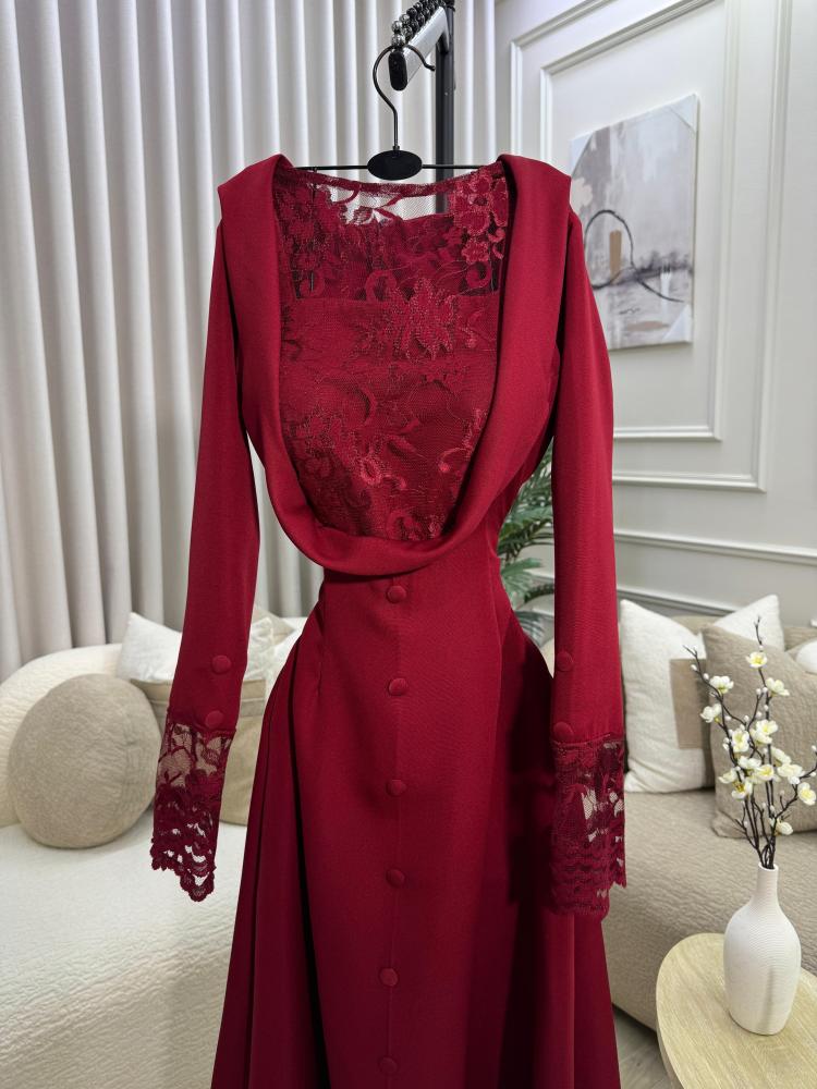 Red lace dress