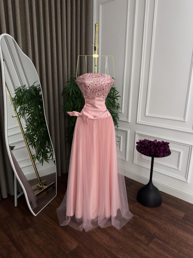 Mechado dress tulle flared embroidery