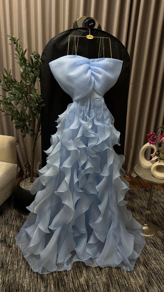 Organza dress with tail