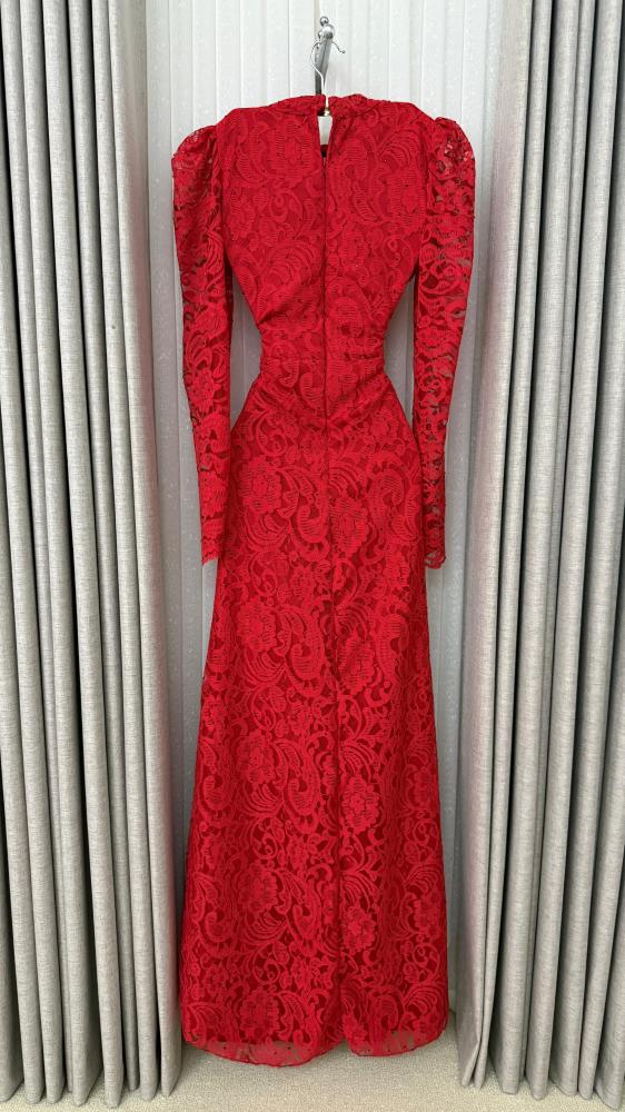 Red lace dress