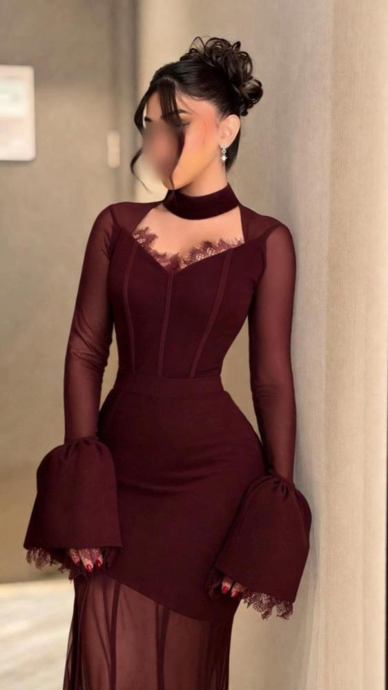 Burgundy dress French lace