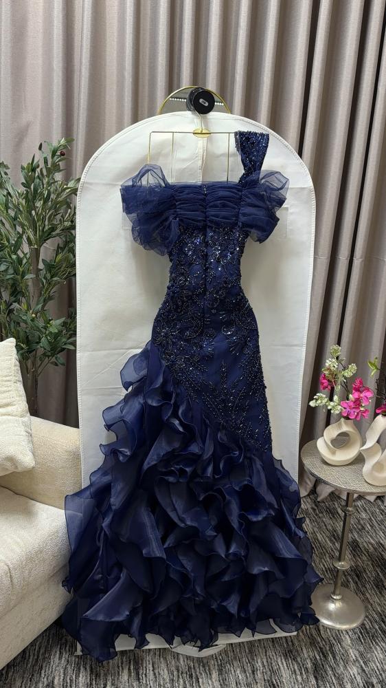 فستان اورجنزا لمعه تل كوري
