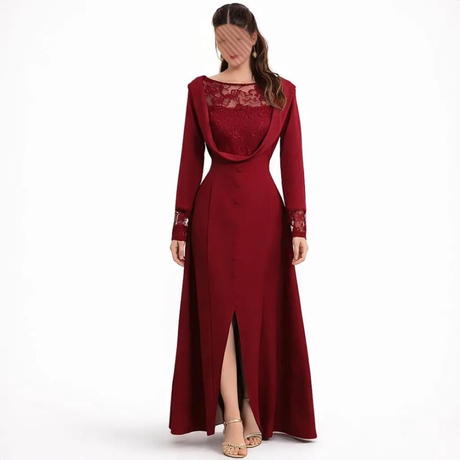 Red lace dress