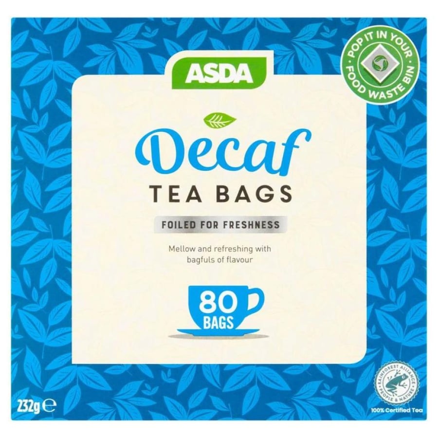 ASDA   شاي منزوع الكافيين 80 كيس  وارد بريطانيا
