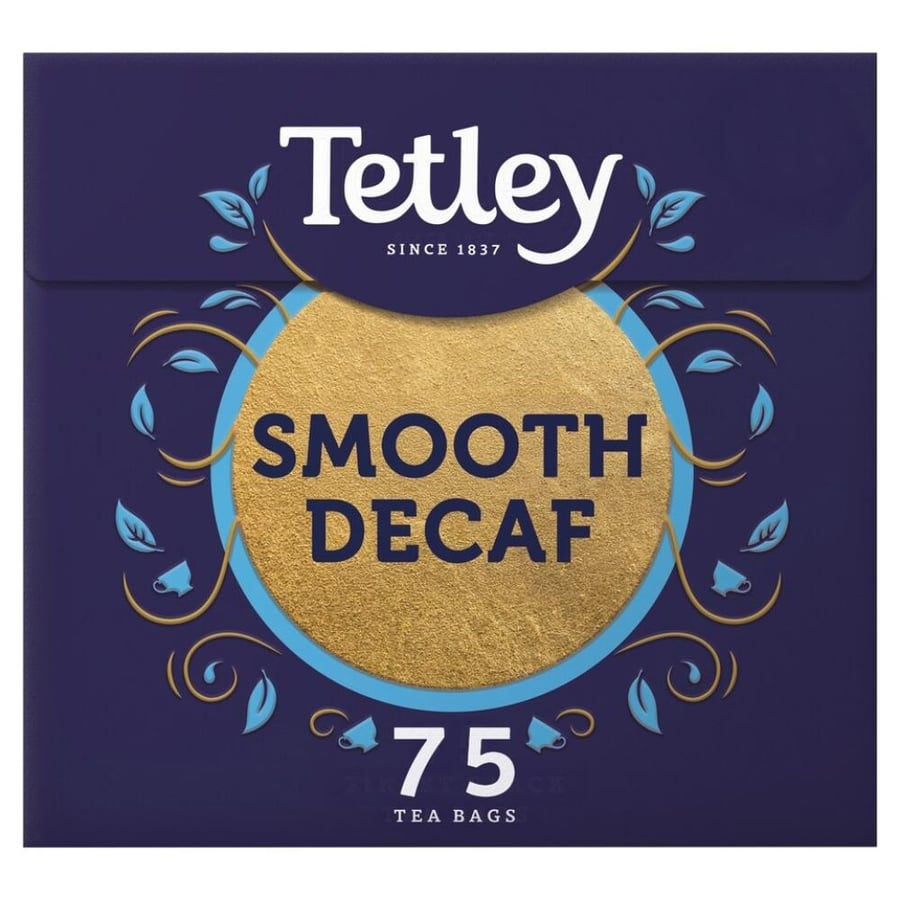شاي تيتلي خالي من الكافيين (Tetley Smooth Decaf) - 75 كيس (المملكة المتحدة)